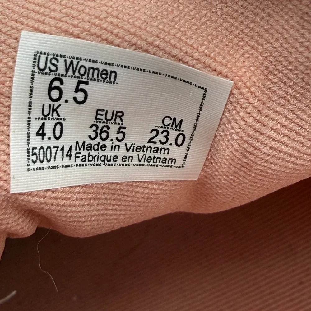 Women's Vans Ward Salmon Pink Tie Dye Pastel Casual Canvas Skate Shoes Sz 6.5